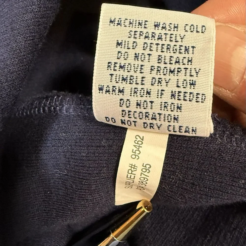Vtg Polo Ralph Lauren Navy Shawl Neck Sweater Large Faux Suede Elbow Patch Pony